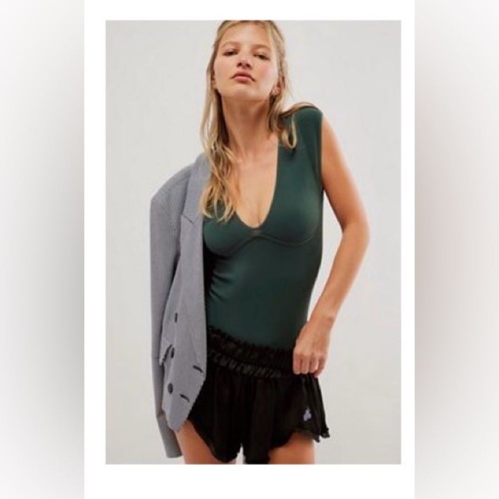 Free People Meg Seamless Bodysuit - Green Gables